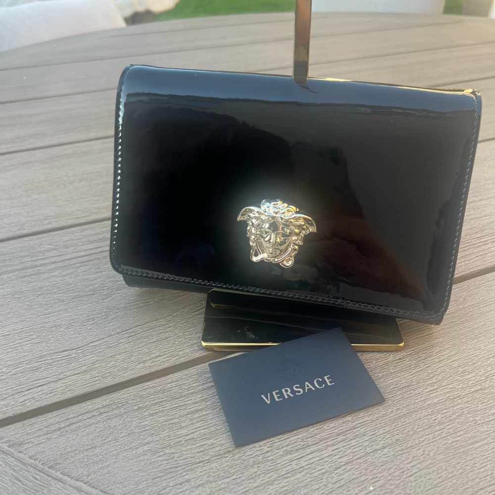 Versace Black Crossbody Bag with Gold Medusa Accent - Picture 4 of 8